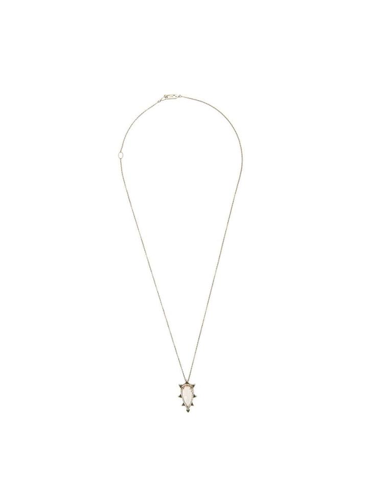 Eva Fehren 18kt Black Gold Morganite And Diamond Pendant Necklace -
