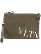 Valentino Logo Clutch Pouch - Green