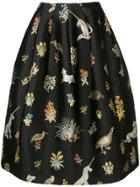 Oscar De La Renta Enchanted Forest Print Skirt - Black
