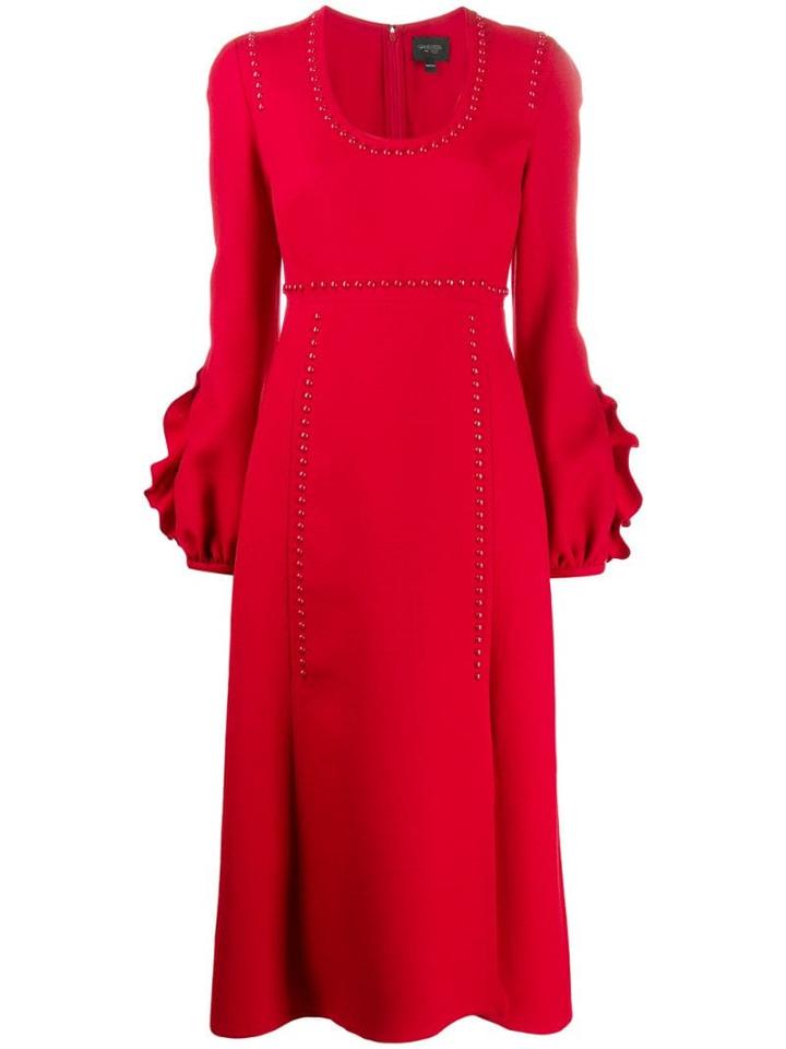 Giambattista Valli Stud Trim Midi Dress - Red