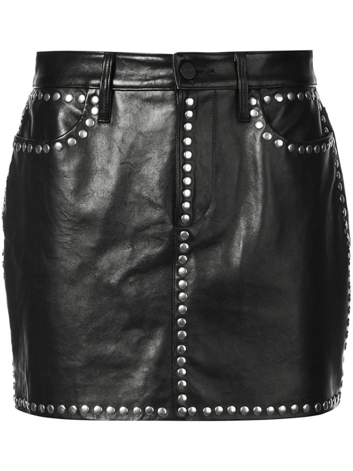 Frame Denim Studded Mini Skirt - Black