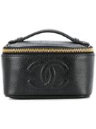 Chanel Vintage Cc Logos Cosmetic Hand Pouch - Black