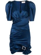 Alexandre Vauthier Houndstooth Print Dress - Blue