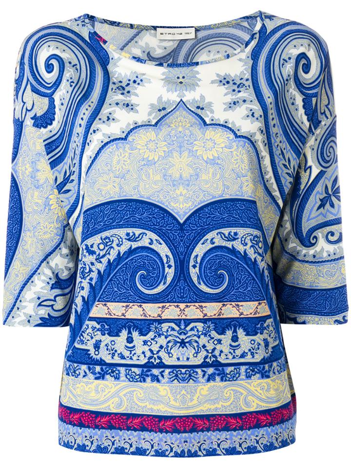 Etro Paisley Print Blouse - Blue