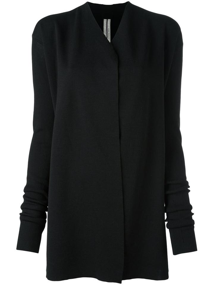 Rick Owens V-neck Cardigan, Women's, Size: Xl, Black, Virgin Wool