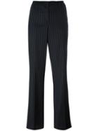 Dondup Pinstripe Straight Trousers, Women's, Size: 42, Blue, Spandex/elastane/virgin Wool