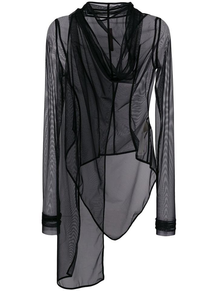 Rick Owens Lilies Sheer Oversized Jacket - Black