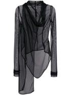 Rick Owens Lilies Sheer Oversized Jacket - Black