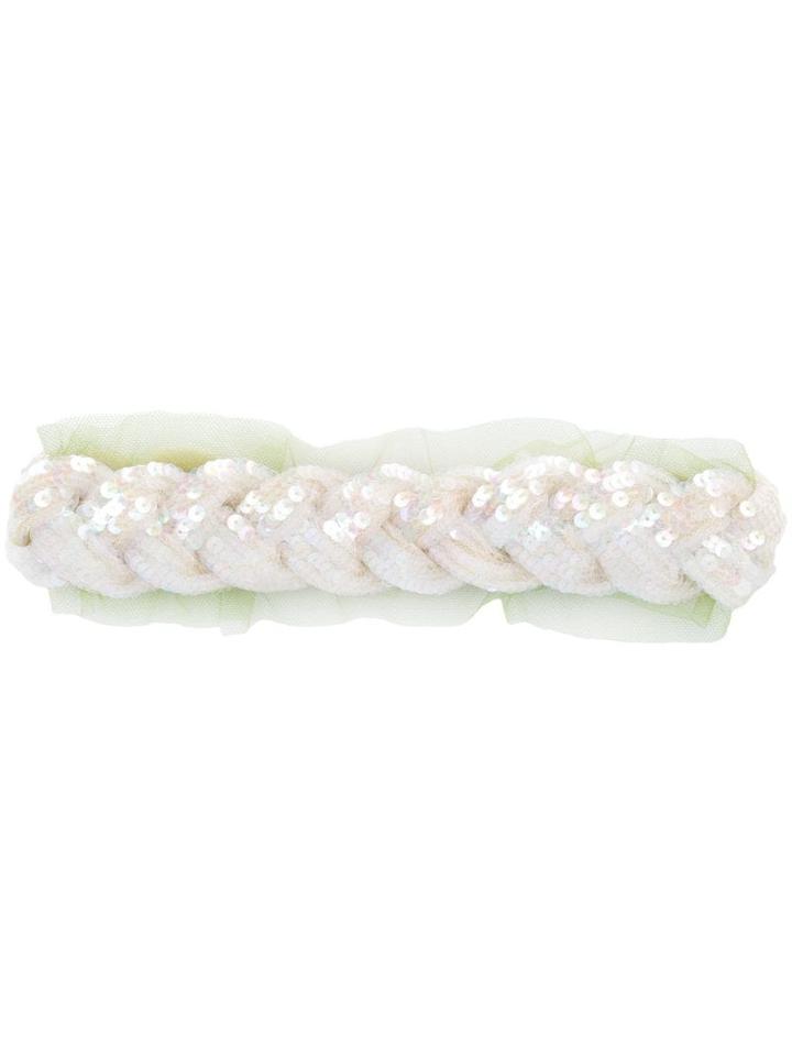 Gucci Sequin Embroidered Headband - White