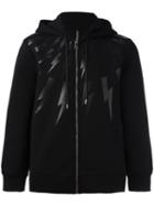 Neil Barrett Lightning Bolt Hoodie, Men's, Size: Large, Black, Lyocell/cotton/viscose/spandex/elastane