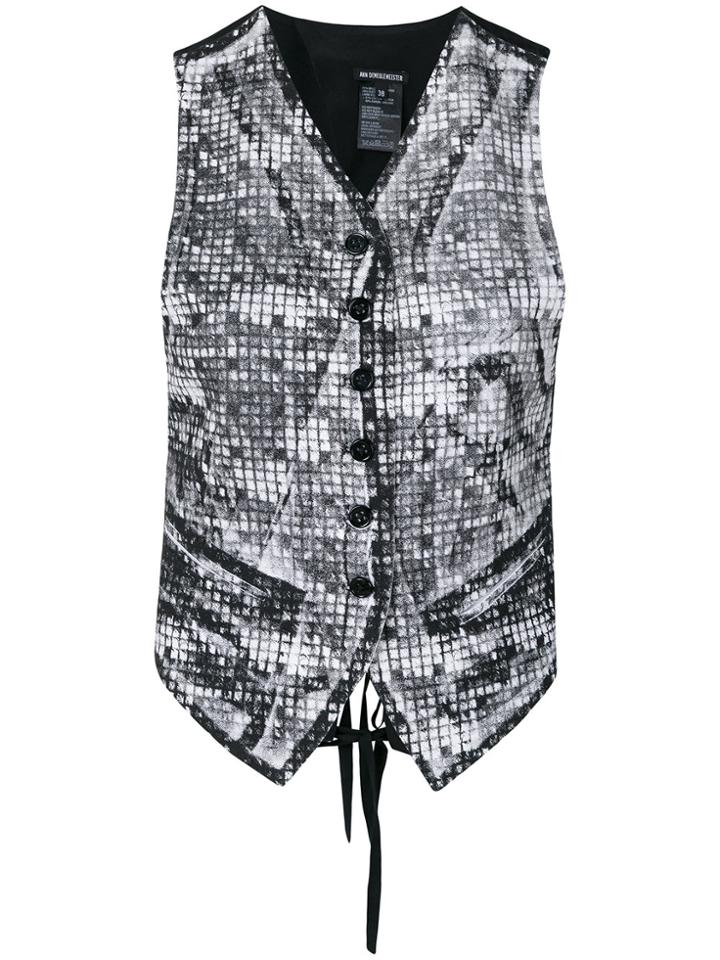 Ann Demeulemeester Print Effect Waistcoat - Black