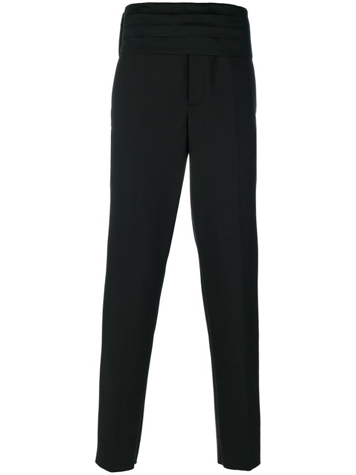 Neil Barrett Banded Waist Tuxedo Trousers - Black