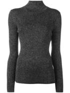 Diane Von Furstenberg Roll-neck Knitted Top, Women's, Size: Small, Blue, Merino/viscose/polyester/metallic Fibre