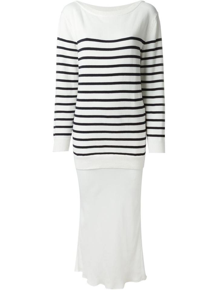 T By Alexander Wang Striped Knit Layered Dress