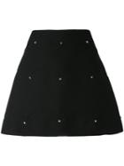 Valentino - A-line Skirt - Women - Silk/virgin Wool - 42, Black, Silk/virgin Wool