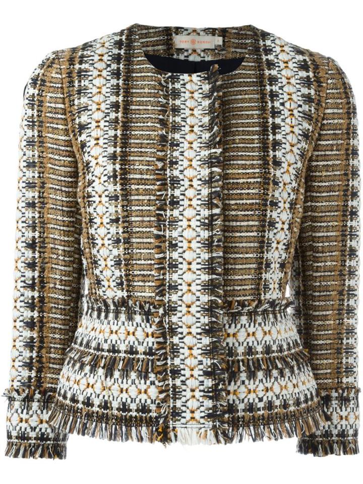 Tory Burch Fringed Tweed Jacket