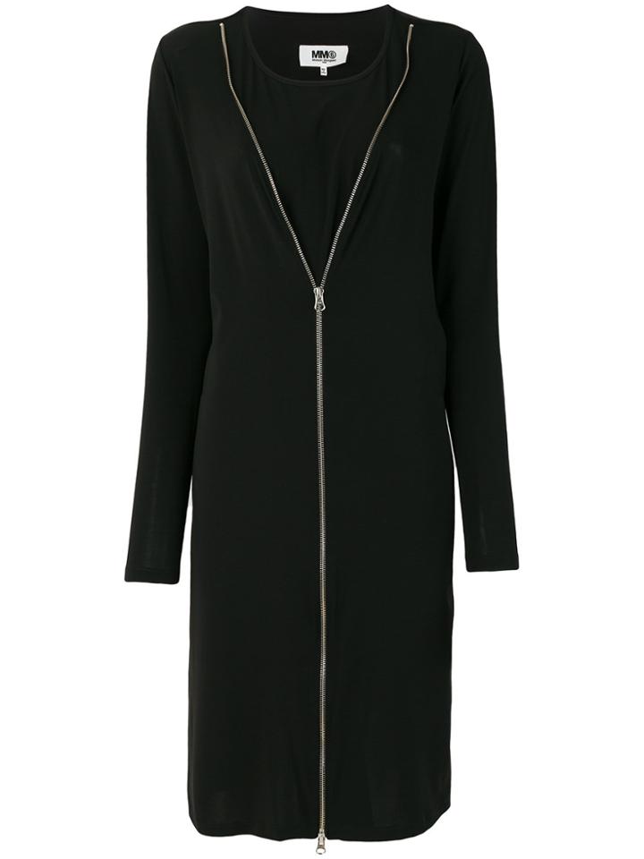 Mm6 Maison Margiela Zipped Shift Dress - Black