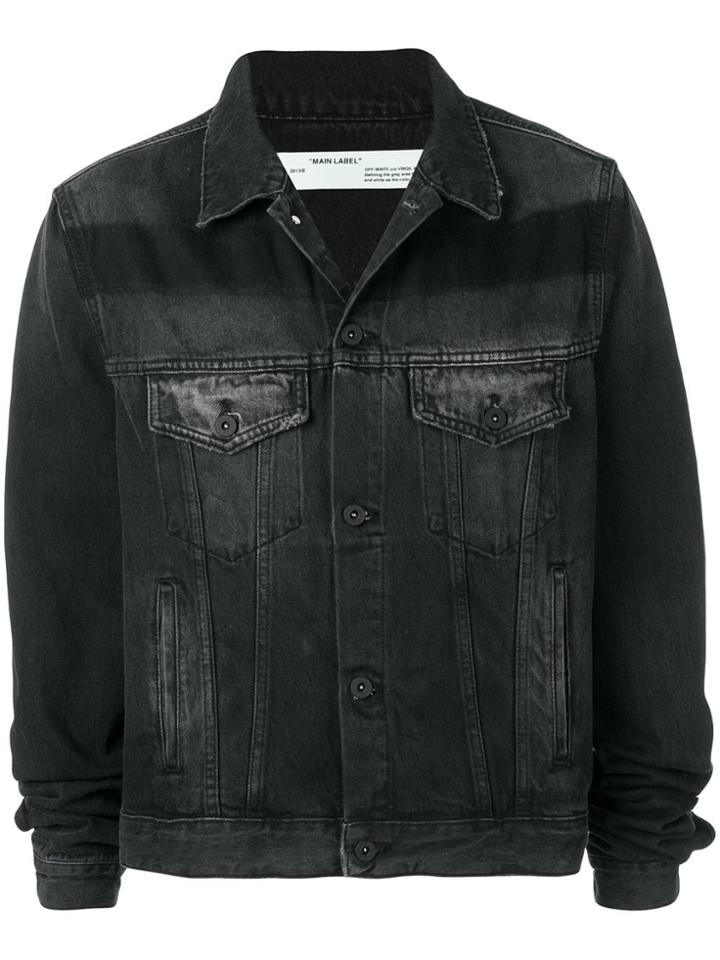 Off-white Printed Denim Jacket - Black