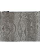 Maison Margiela - Snakeskin Print Clutch - Men - Polyester - One Size, Grey, Polyester
