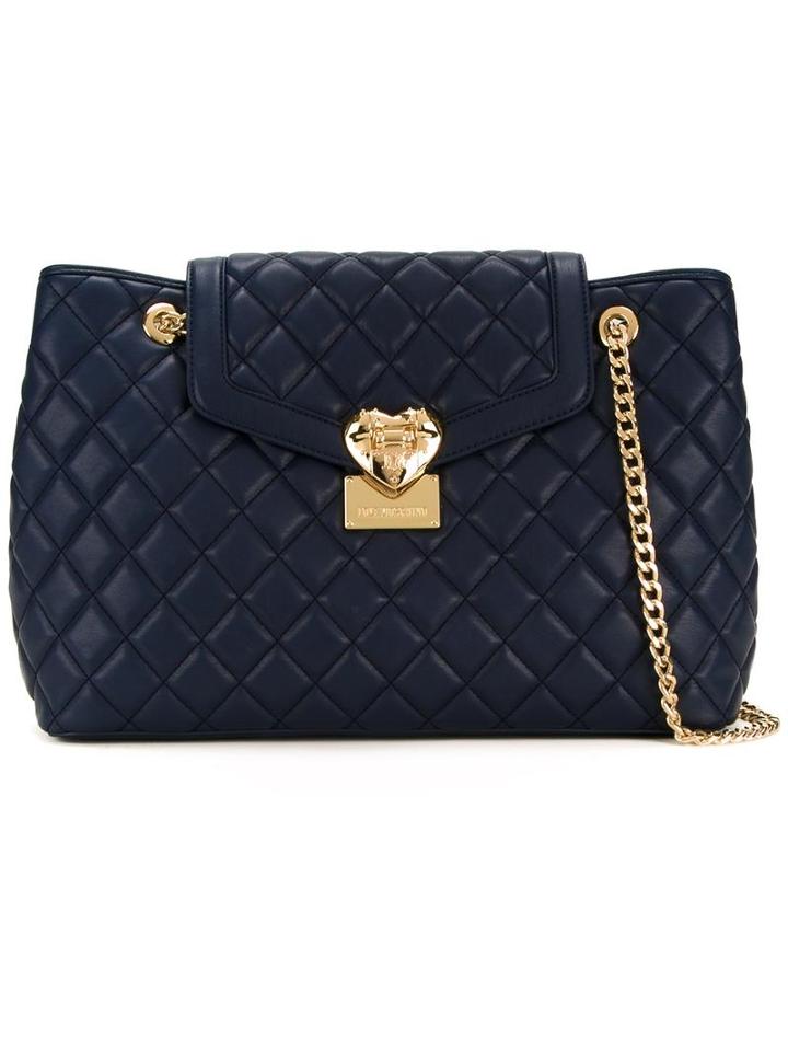 Love Moschino Quilted Medium Shoulder Bag, Women's, Blue