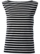Saint Laurent Striped Tank Top, Women's, Size: L, Black, Cotton