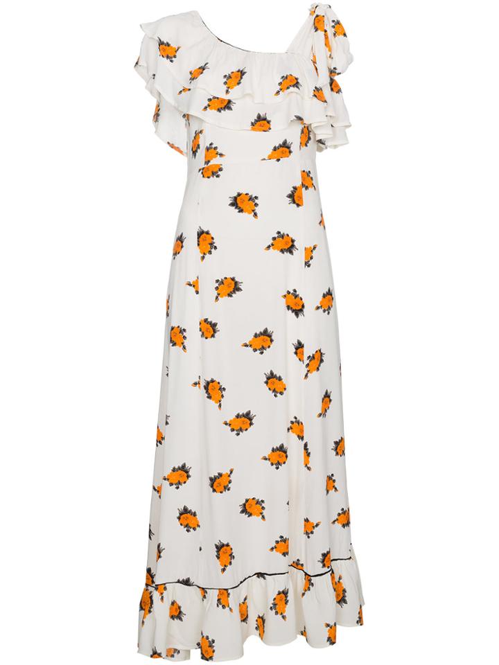 Ganni Roseburg Crepe Midi Dress - White