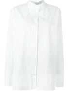 Jil Sander Band Collar Shirt, Women's, Size: 36, White, Cotton