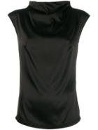 Styland Capped Sleeve Blouse - Black