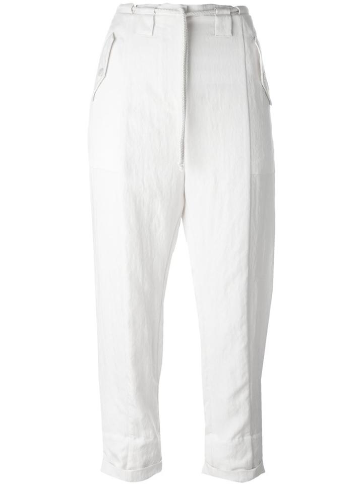 Christian Wijnants Penko Cropped Trousers, Women's, Size: 42, Nude/neutrals, Polyamide/viscose