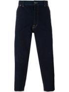 Ganryu Comme Des Garcons Drop-crotch Cropped Jeans, Men's, Size: S, Blue, Cotton