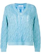 Cruciani Cable Knit Jumper - Blue