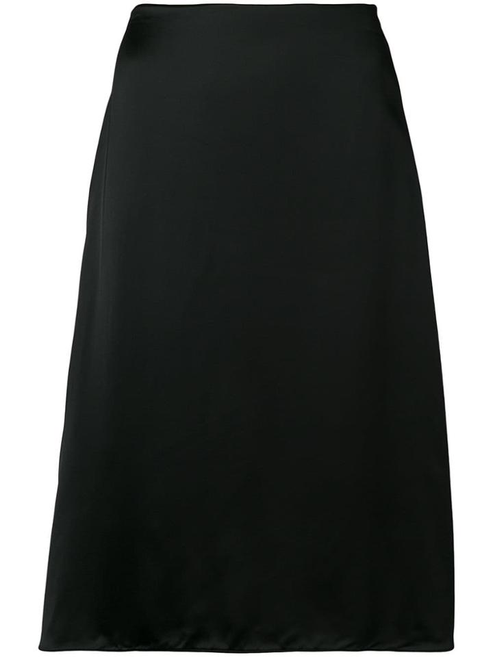 Jil Sander Navy A-line Midi Skirt - Black