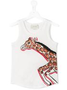 Gucci Kids Giraffe Print Tank Top, Girl's, Size: 8 Yrs, White