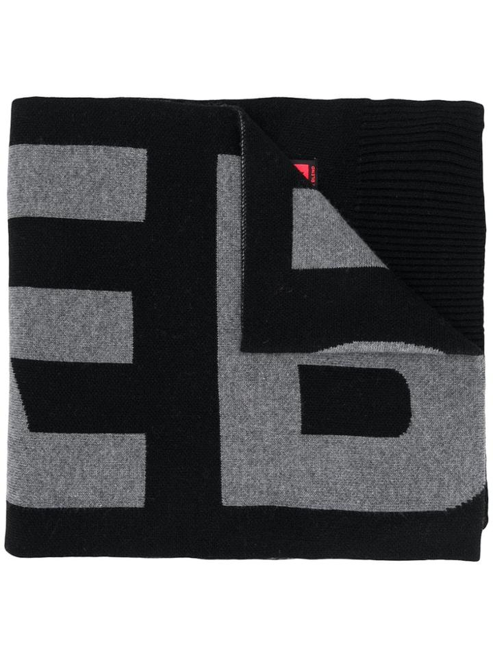 Raeburn Knitted Logo Scarf - Black