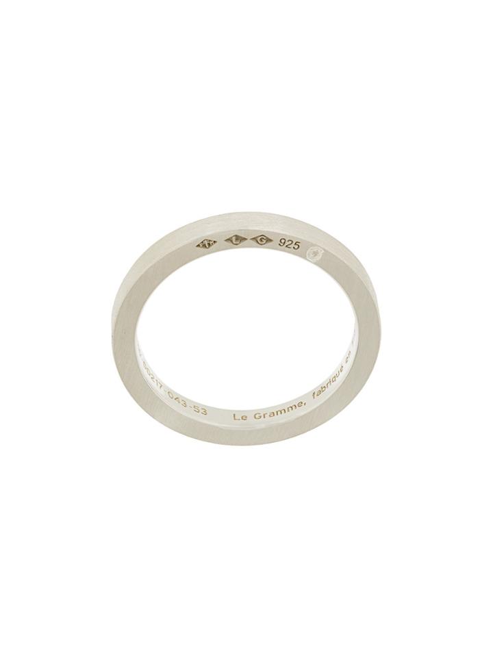 Le Gramme Simple Brushed Ring - Metallic