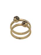 Alexander Mcqueen Two-piece Skull Ring Set - Gold