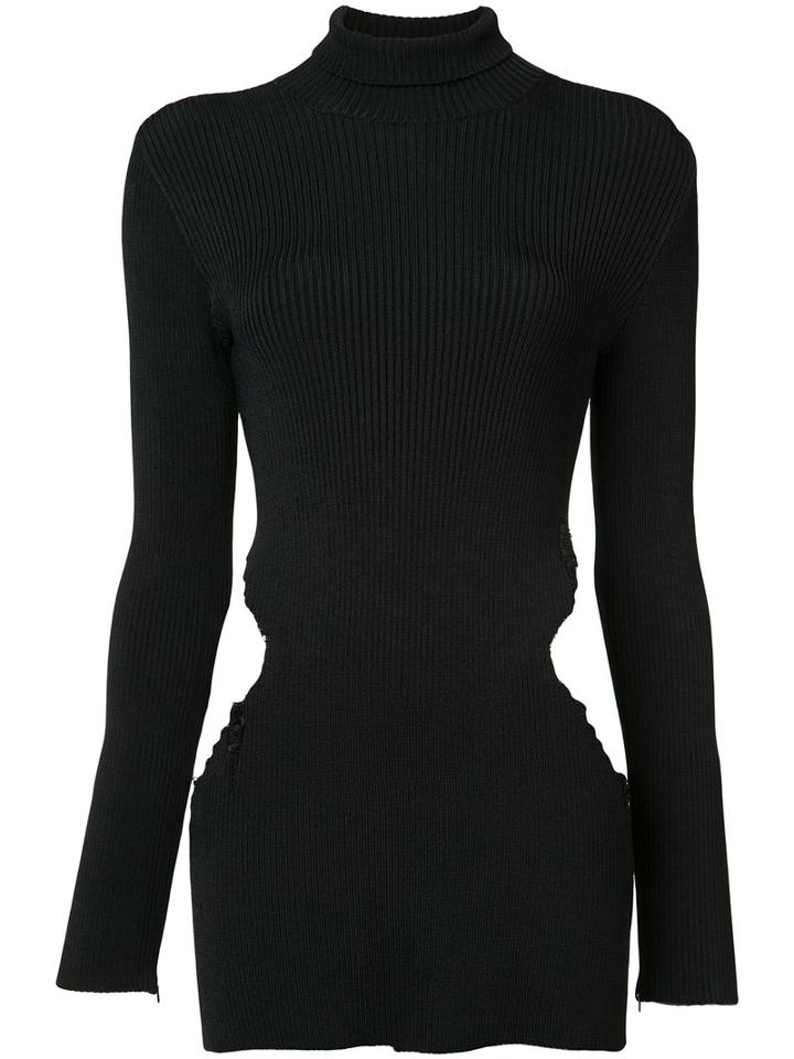 Yang Li - Cut-out Jumper - Women - Polyester/spandex/elastane/viscose - 42, Black, Polyester/spandex/elastane/viscose