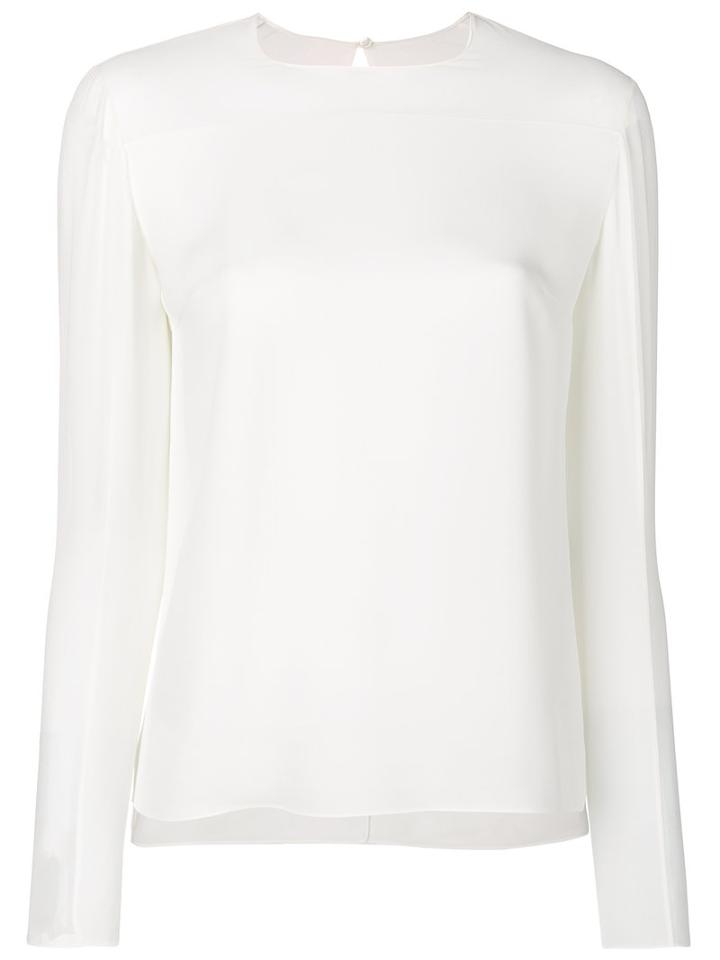 Tom Ford - Sheer Panel Blouse - Women - Silk - 40, White, Silk