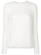 Tom Ford - Sheer Panel Blouse - Women - Silk - 40, White, Silk