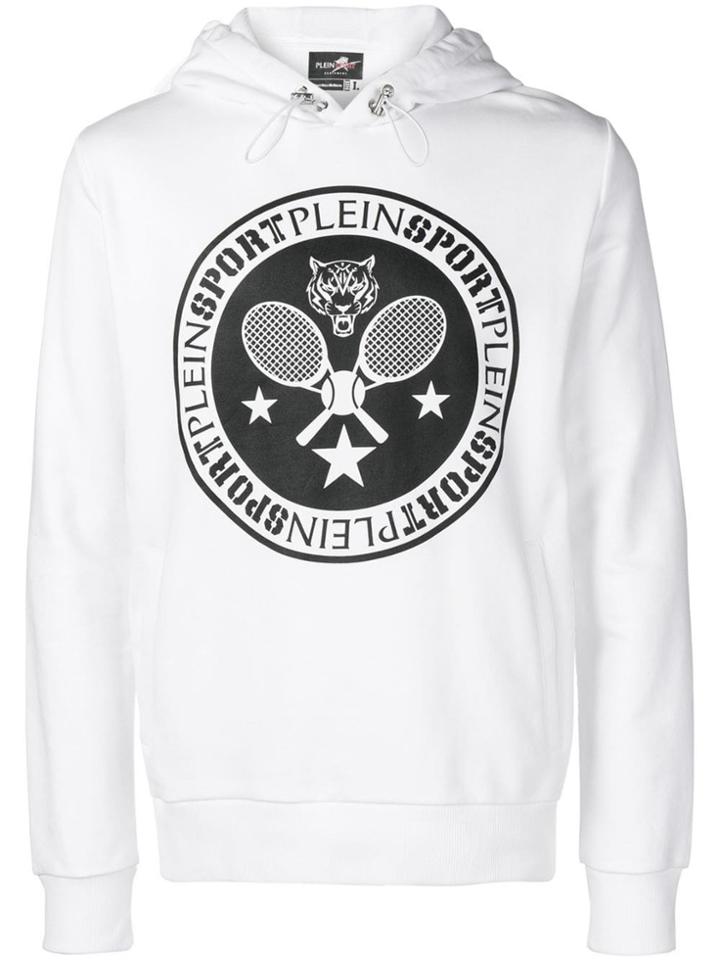 Plein Sport Logo Print Hoodie - White