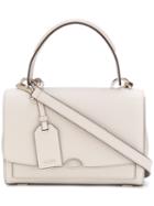 Dkny - Flap Logo Tote - Women - Leather - One Size, Grey, Leather
