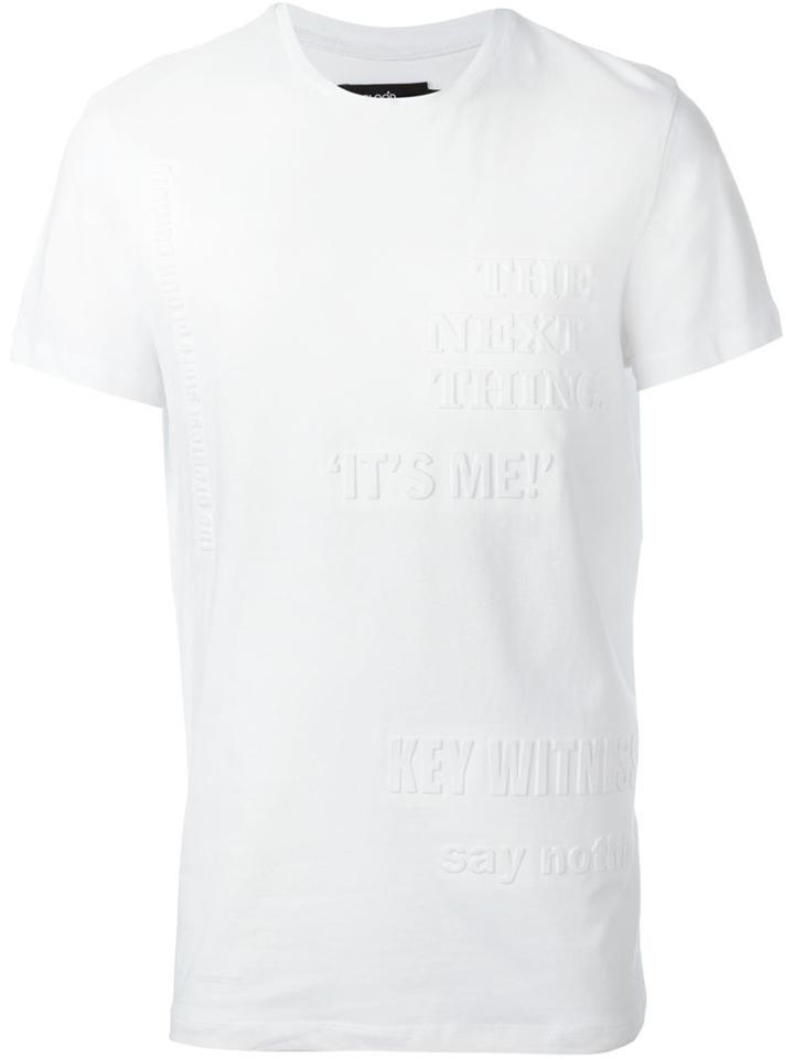 Blood Brother Embossed Detailing T-shirt, Men's, Size: Xs, White, Cotton