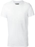 Blood Brother Embossed Detailing T-shirt, Men's, Size: Xs, White, Cotton