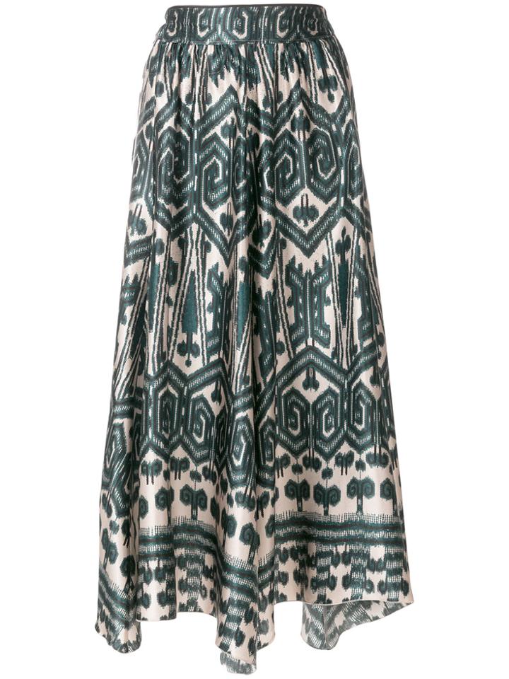 Forte Forte Patterned Asymmetric Skirt - Blue