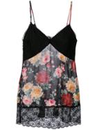 Twin-set - Rose (pink) Print Lace Cami - Women - Polyamide/polyester/viscose - 46, Polyamide/polyester/viscose