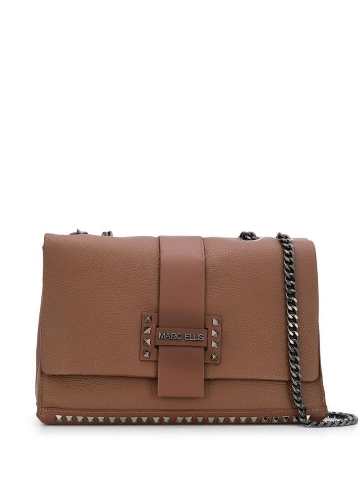 Marc Ellis Studded Shoulder Bag - Brown