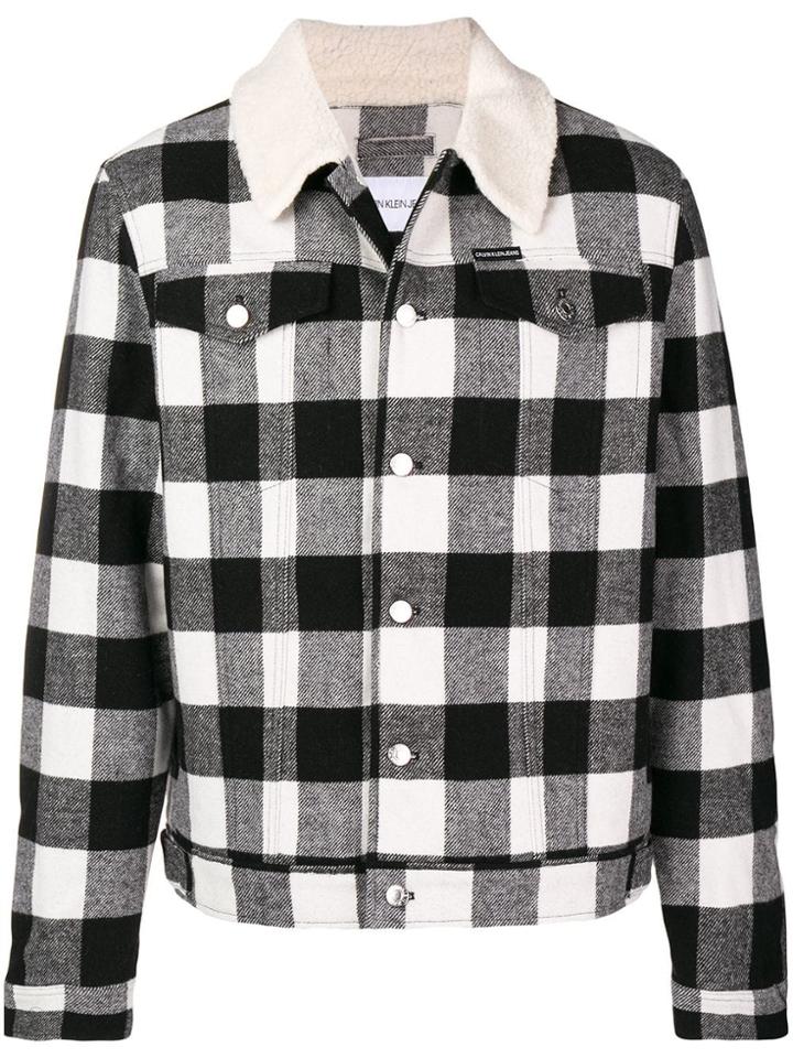 Calvin Klein Jeans Shearling-lined Checked Jacket - Black