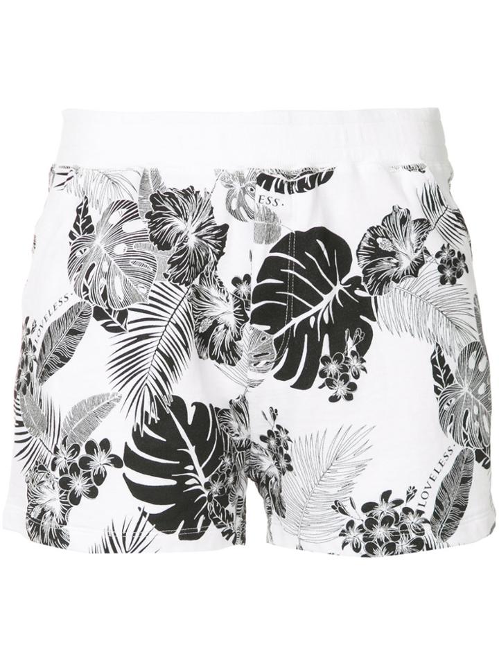Loveless Palm Print Shorts - White