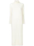 Estnation Roll Neck Long Sweater Dress - White