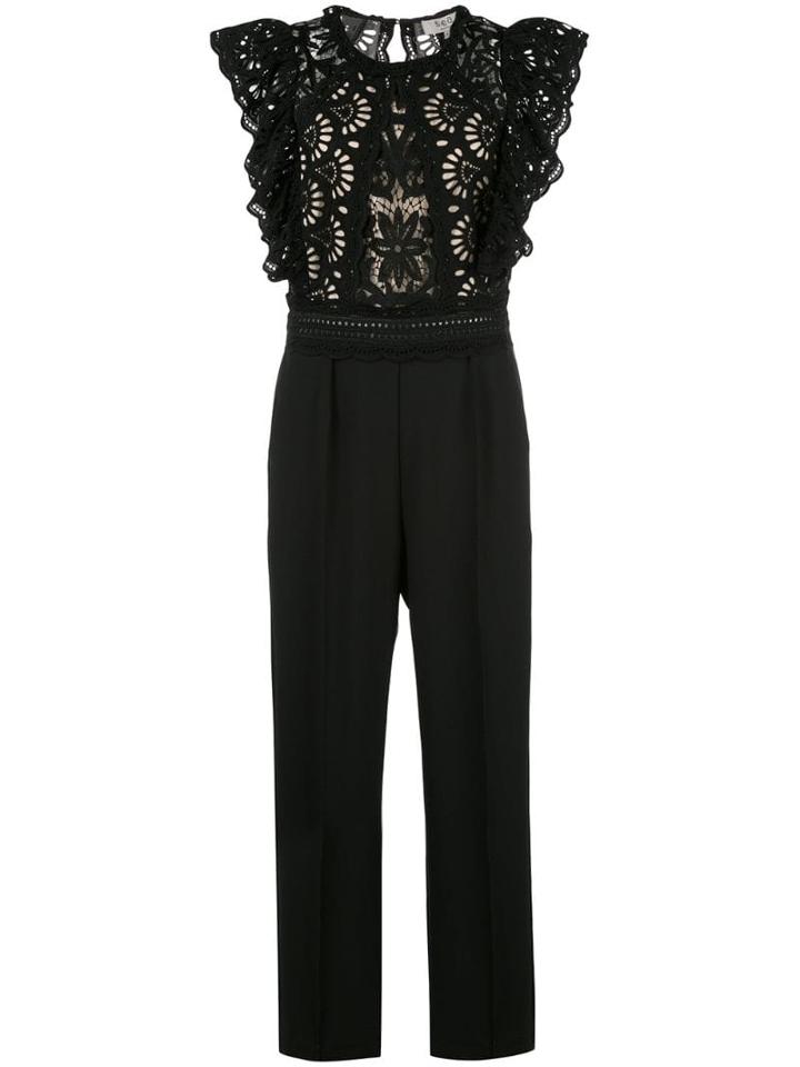 Sea Winne Lace Bodice Jumpsuit - Black